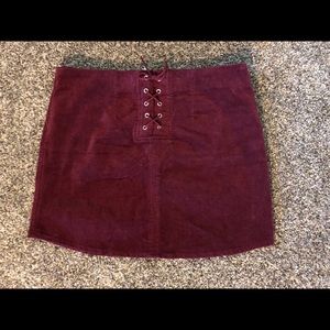 Maroon Corduroy Skirt small